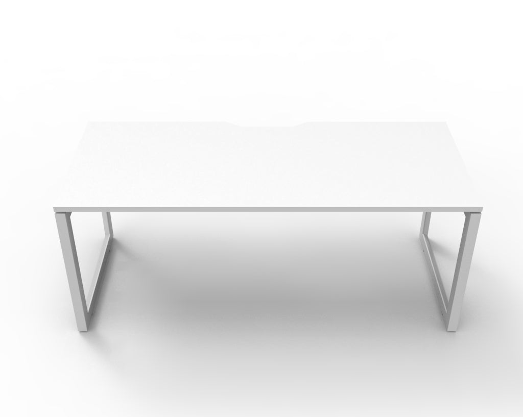 Delux Infinity Single Sided Loop Leg Workstation (All white)