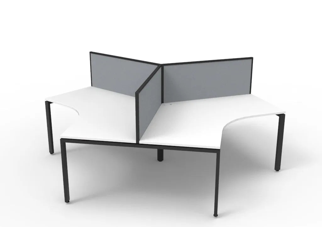 Delux Infinity 120 Degree Workstation - Profile Leg