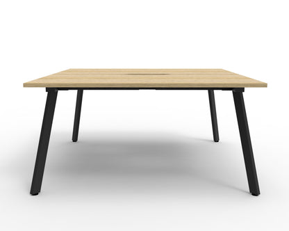 Delux Eternity Meeting Table Square (Oak Top & Black Satin Base)