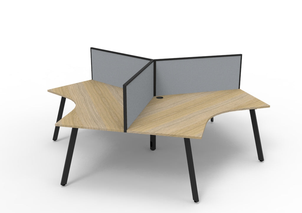 Delux Infinity 120 Degree Workstation - Delux Eternity Leg