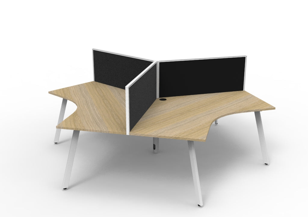 Delux Infinity 120 Degree Workstation - Delux Eternity Leg