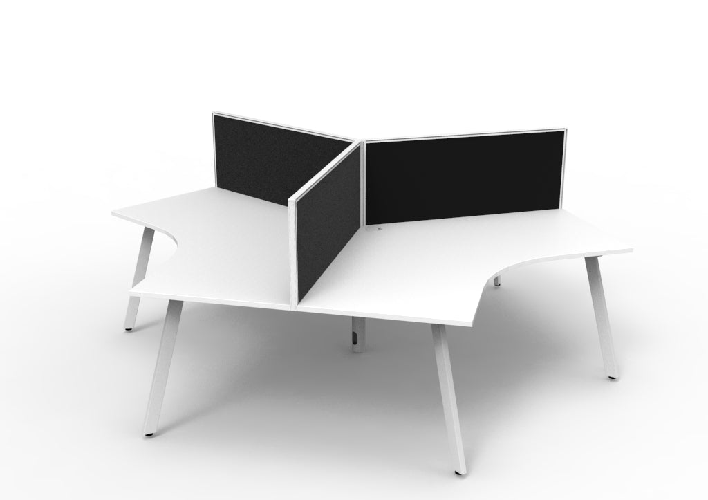 Delux Infinity 120 Degree Workstation - Delux Eternity Leg