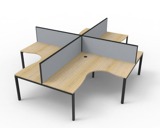 Delux Infinity Profile Leg Corner Workstation - POD Of 4